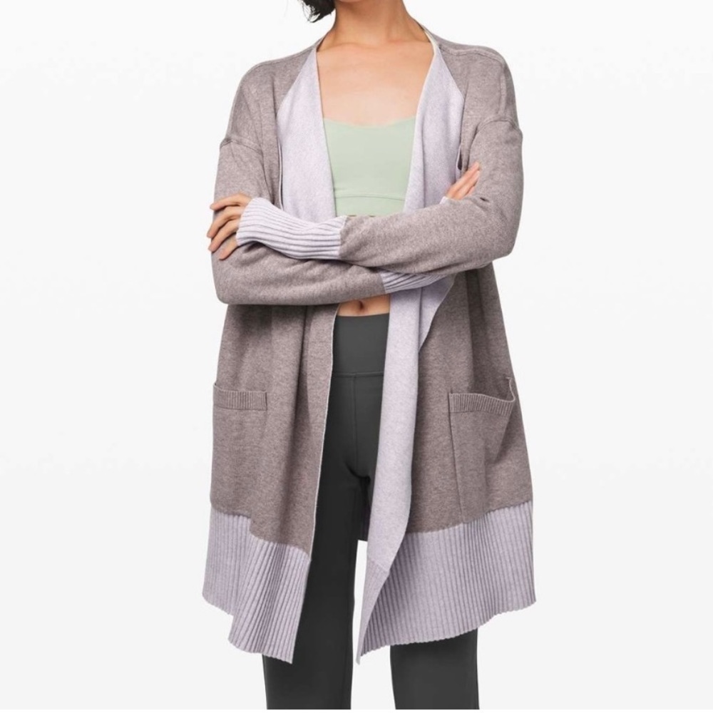 Lululemon Still Lotus Wrap *Reversible sweater cardigan purple